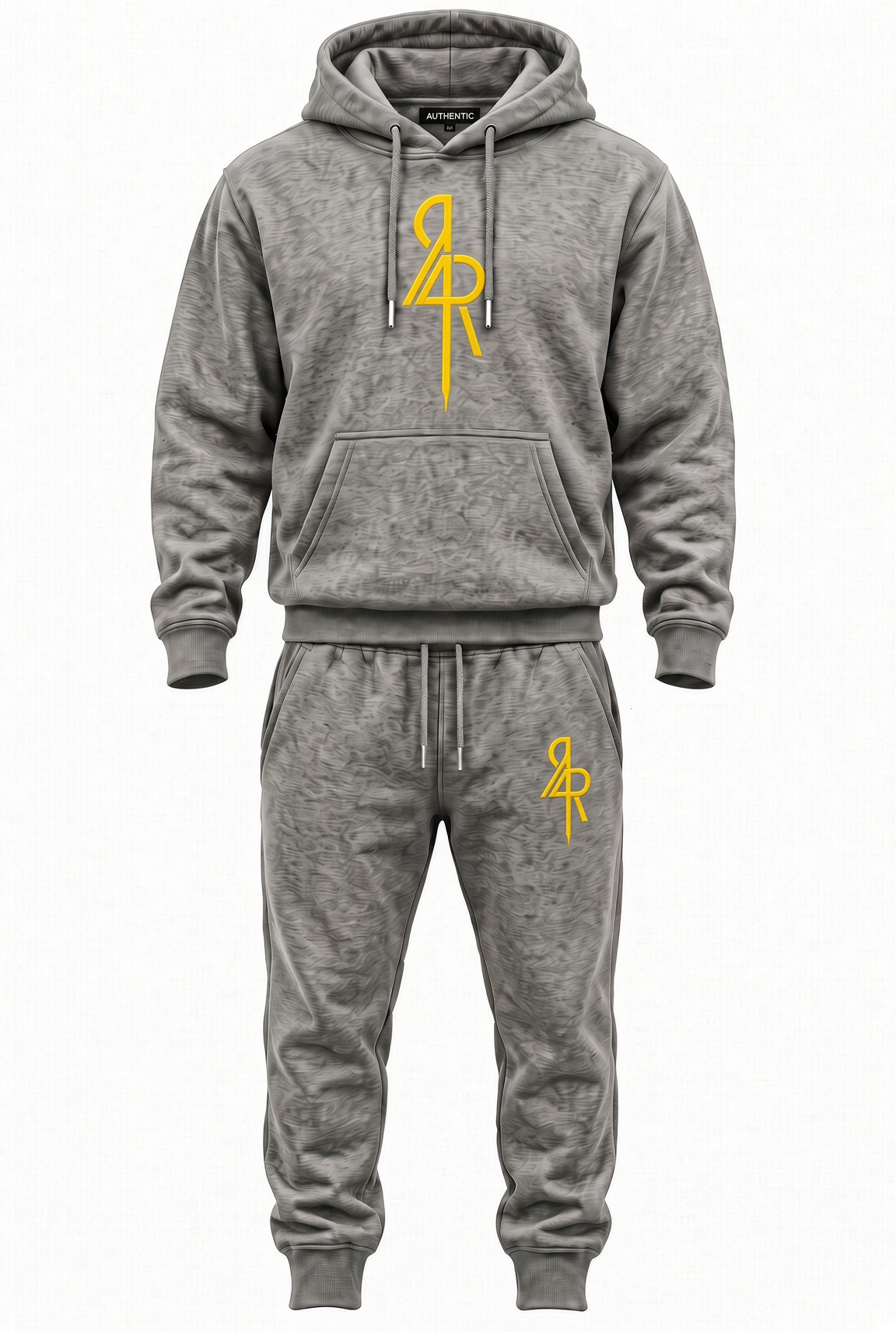 Grey tracksuit with yellow and gray details